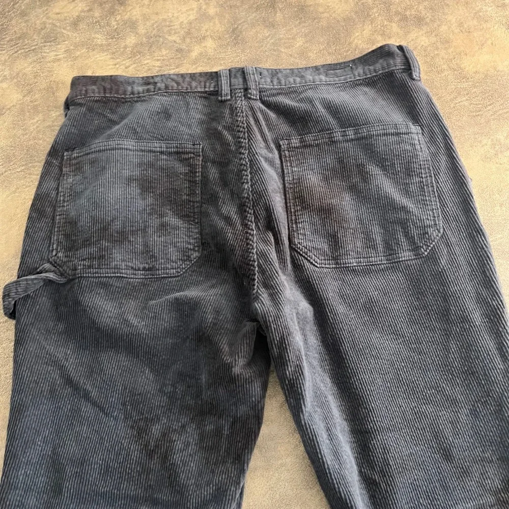 PacSun Carpenter Pants Mens 34x32 Black Corduroy Teal Dye Straight Leg‎ Workwear_2
